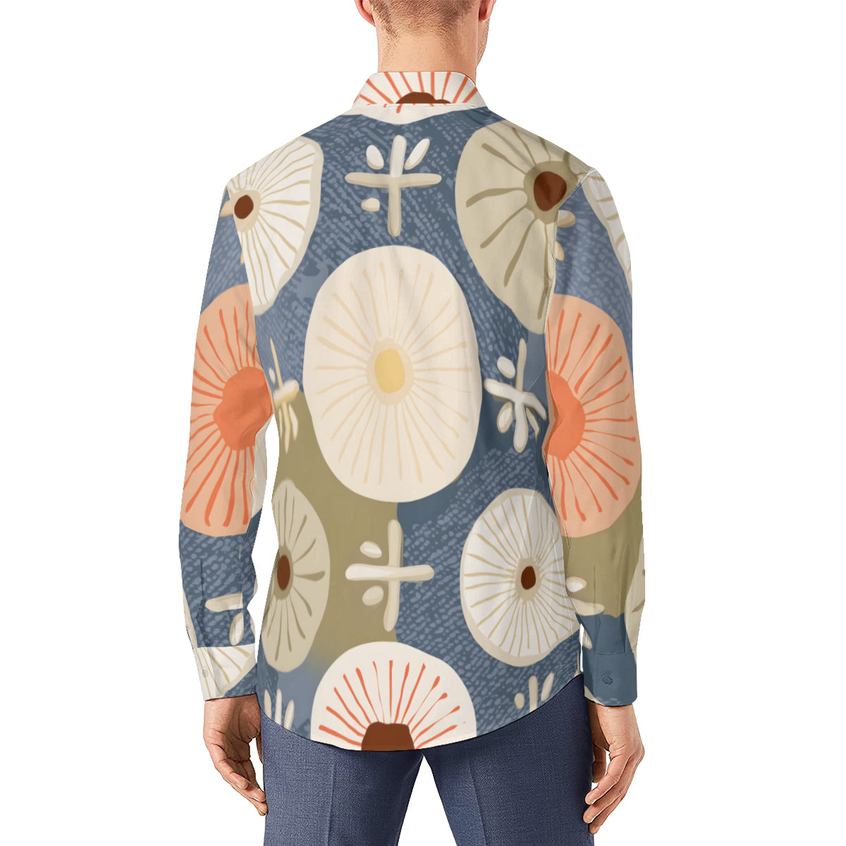 Abstract Pattern Men's Classic Long-Sleeved Shirt