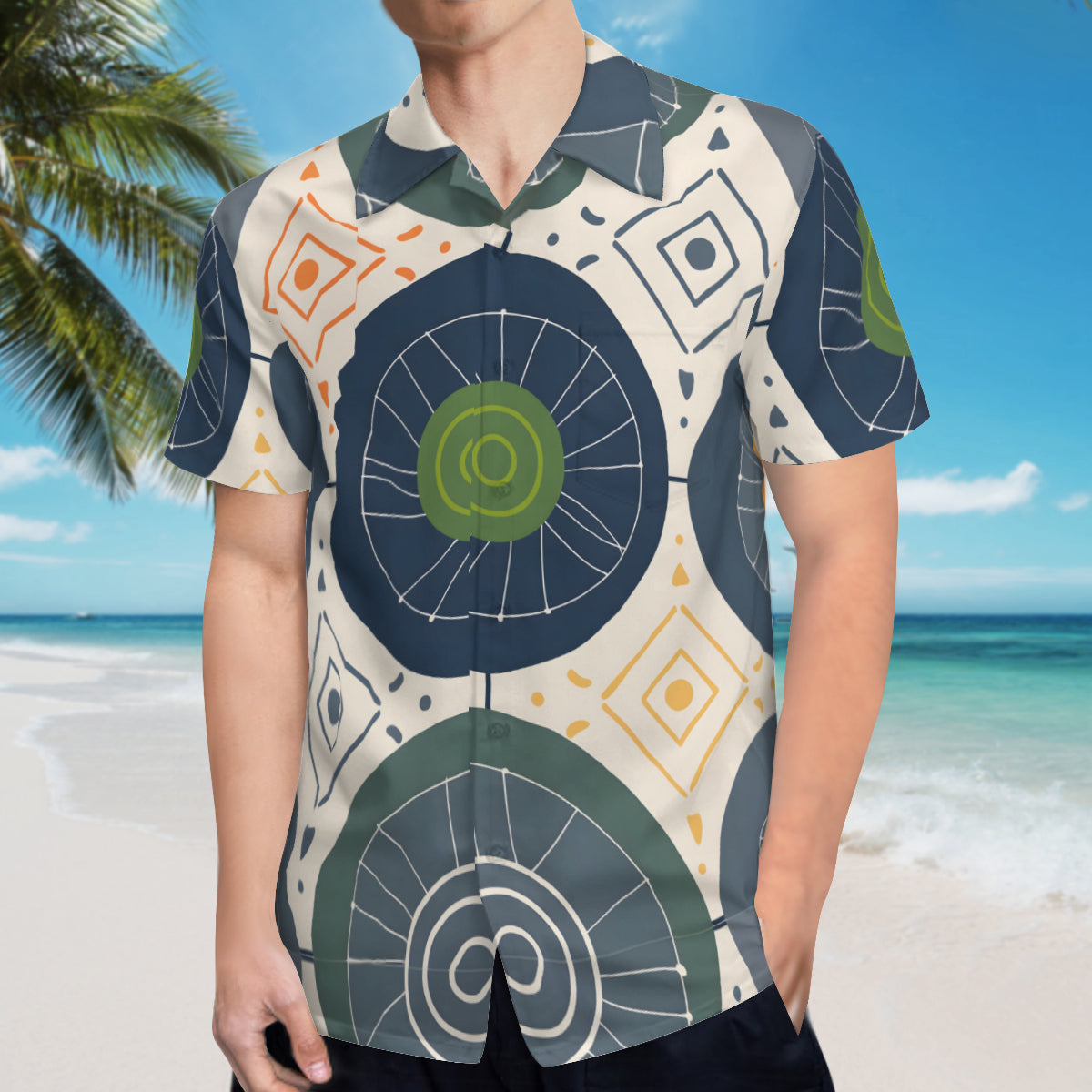 Abstract Denim Pattern Hawaiian Shirt