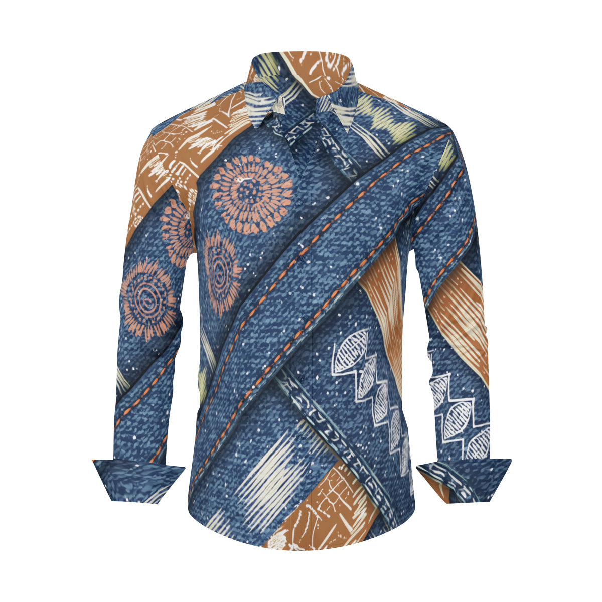 Abstract Pattern Men's Classic Long-Sleeved Shirt