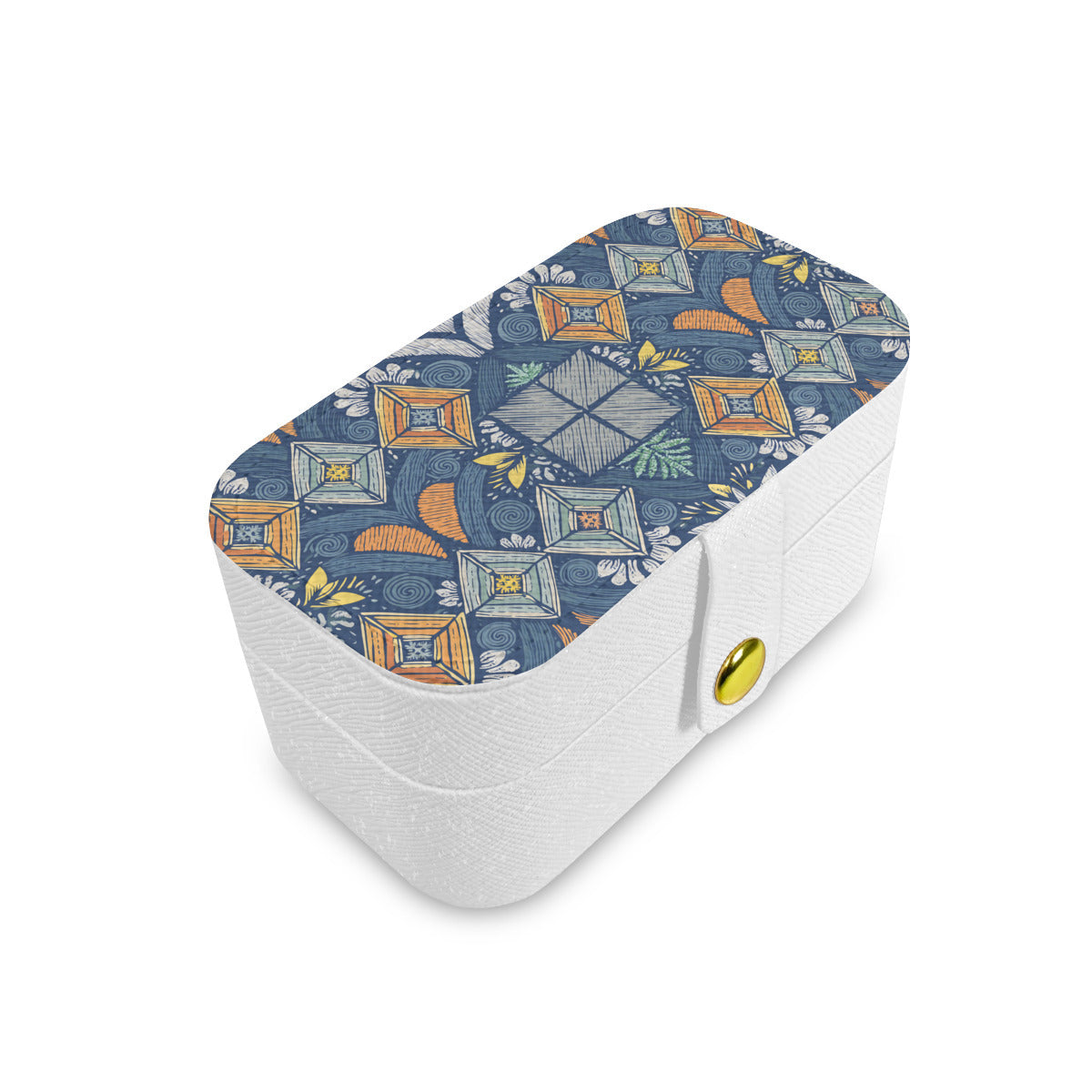 Abstract Denim Pattern Personalized Portable Jewelry Box