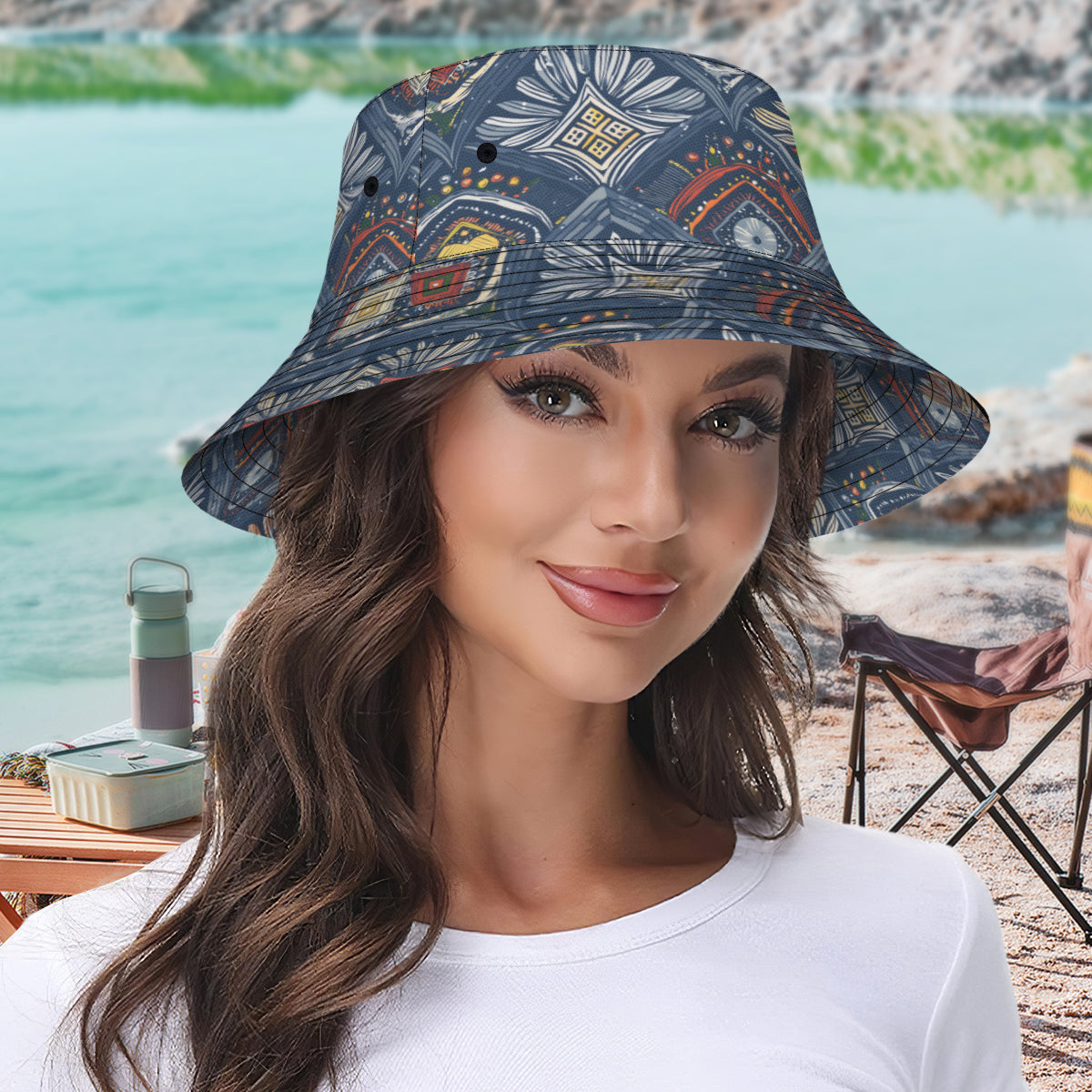 Abstract Pattern Double-Sided Unisex Polyester Bucket Hat