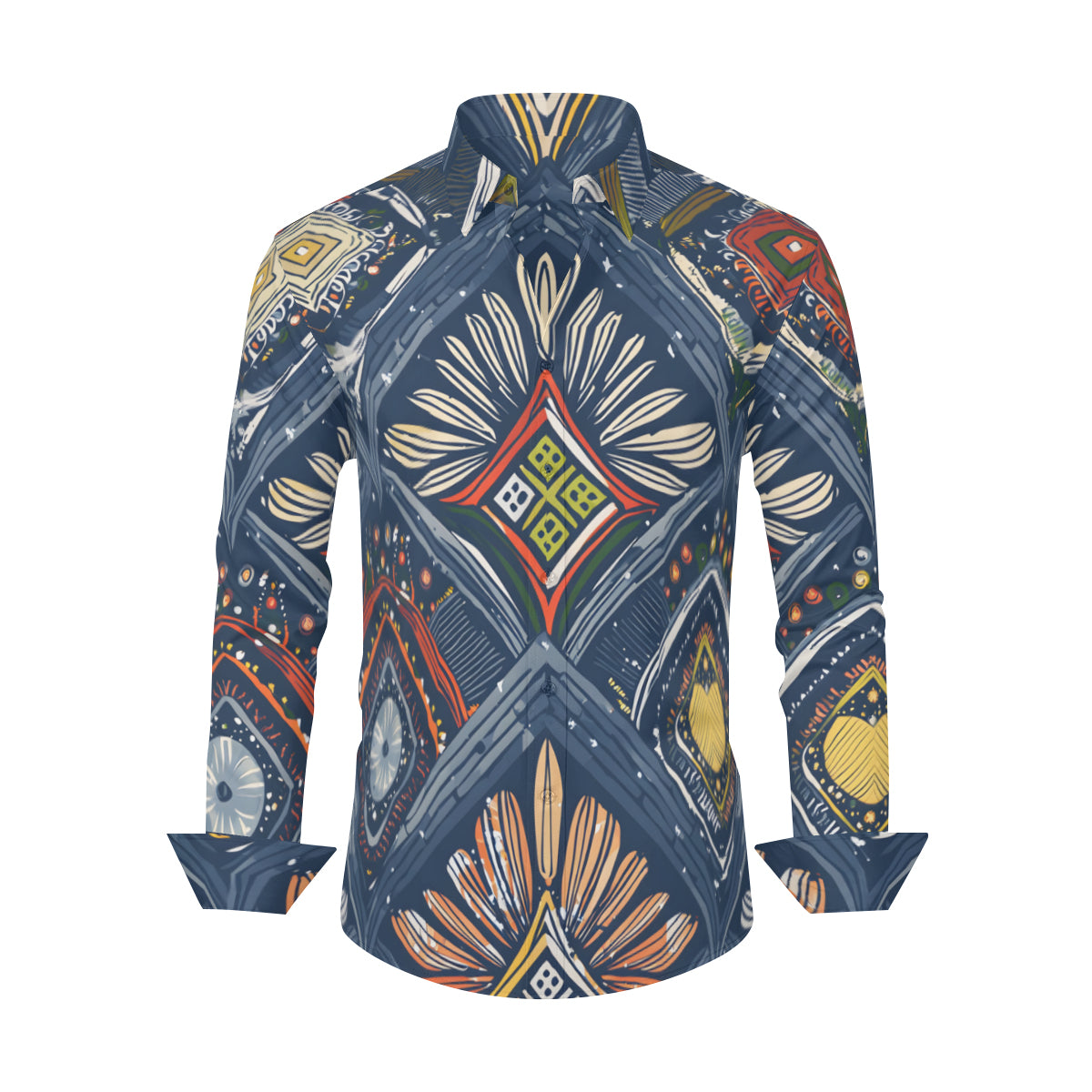 Abstract Pattern Men's Classic Long-Sleeved Shirt