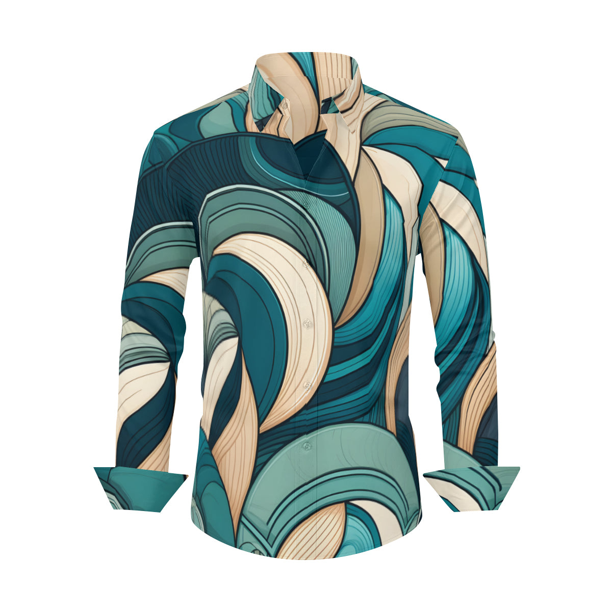 Abstract Pattern Men's Classic Long-Sleeved Shirt