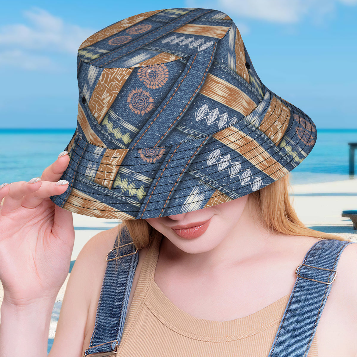 Abstract Pattern  Double-Sided Unisex Polyester Bucket Hat