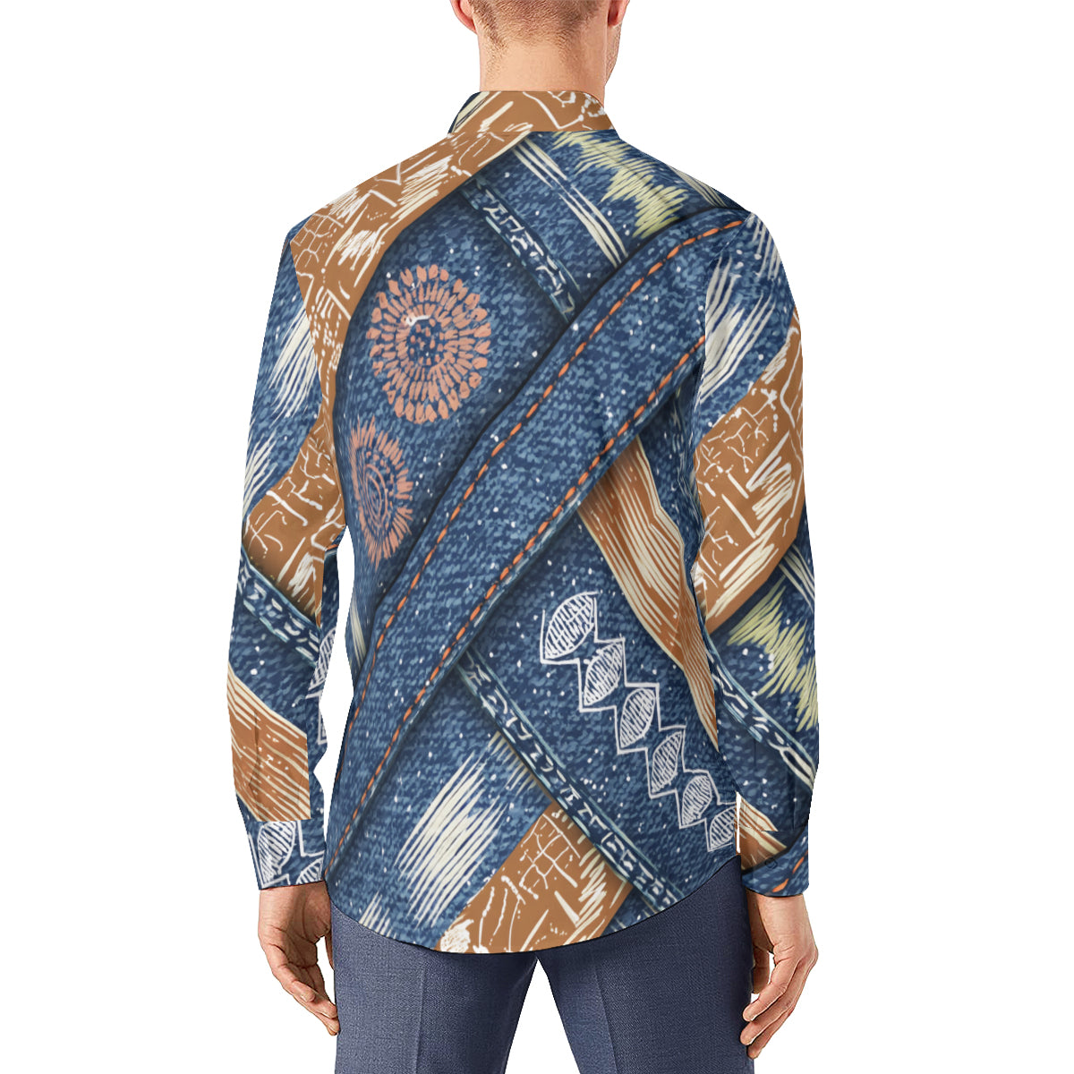 Abstract Pattern Men's Classic Long-Sleeved Shirt