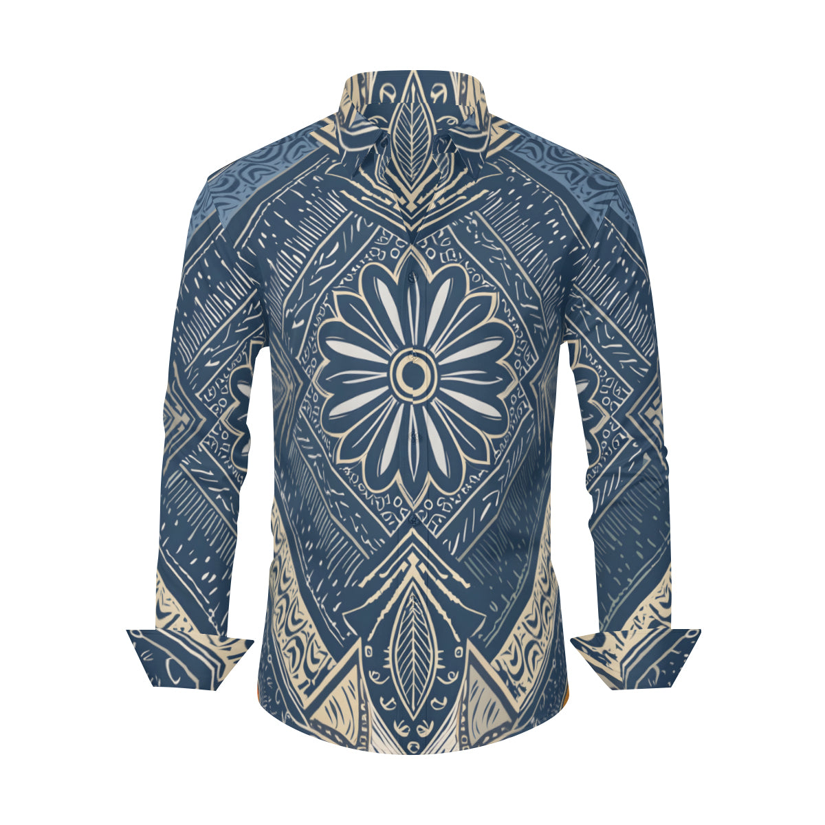 Abstract Pattern Men's Classic Long-Sleeved Shirt