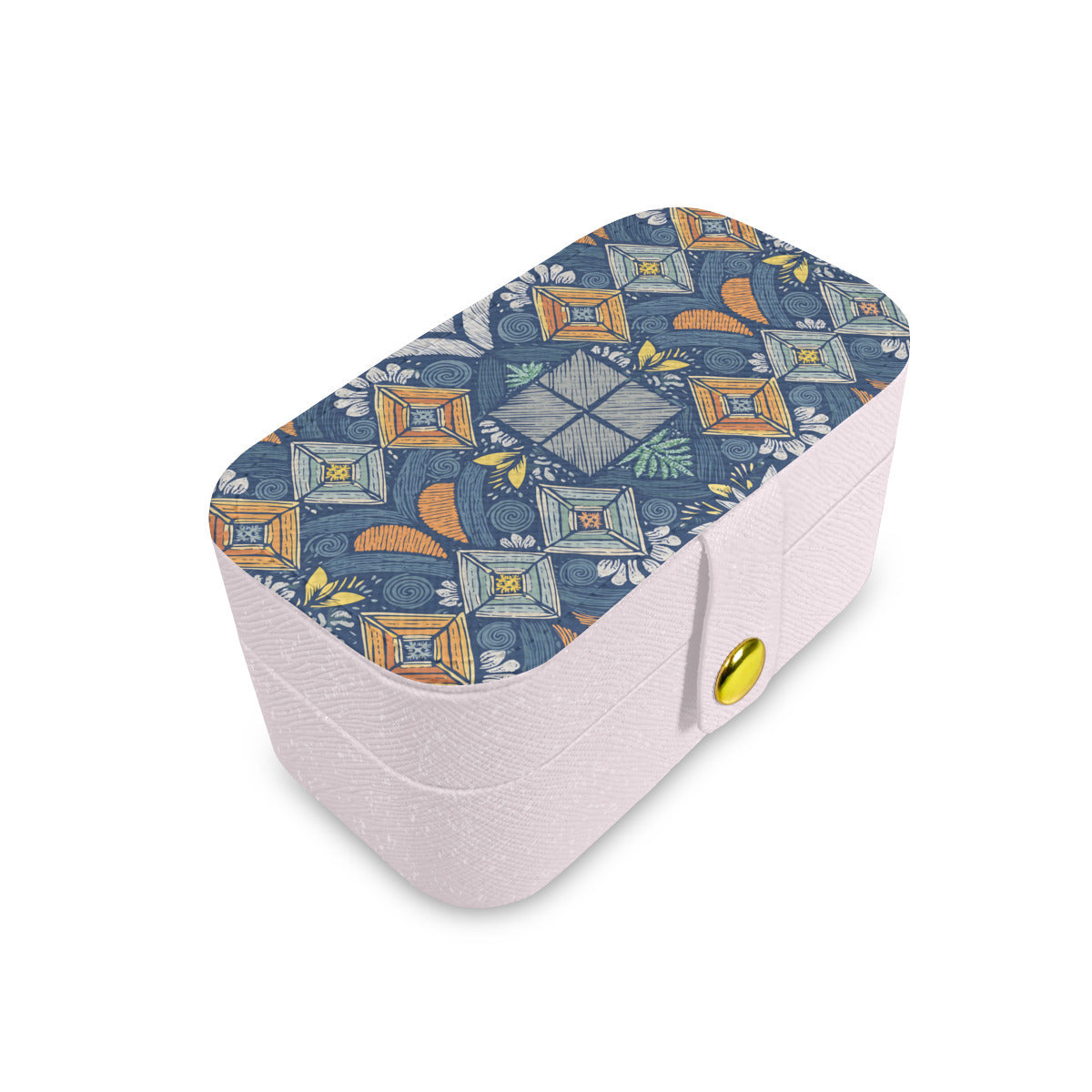 Abstract Denim Pattern Personalized Portable Jewelry Box