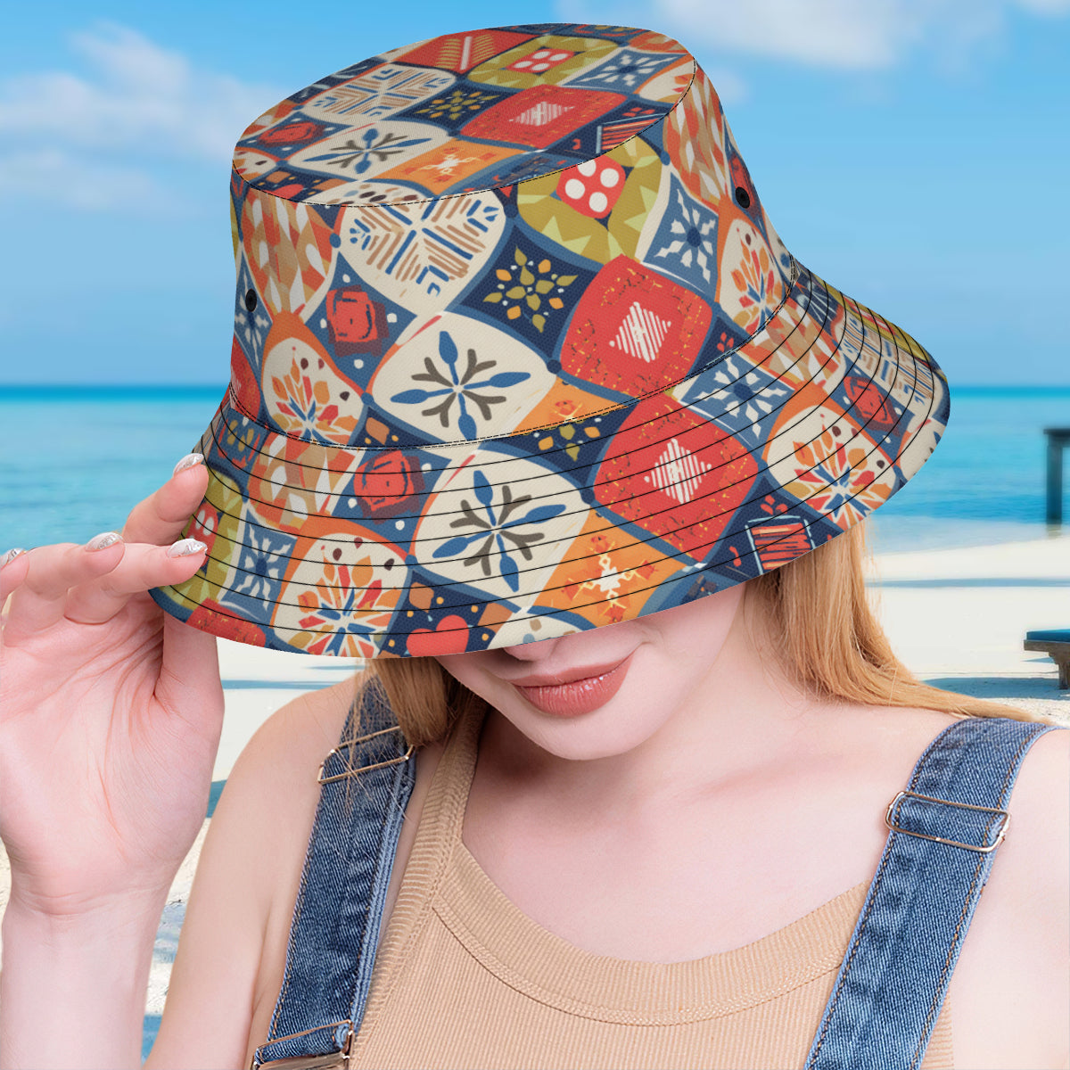 Abstract Pattern Double-Sided Unisex Polyester Bucket Hat