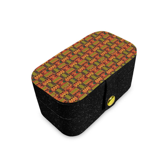 Abstract Kente Pattern Personalized Portable Jewelry Box