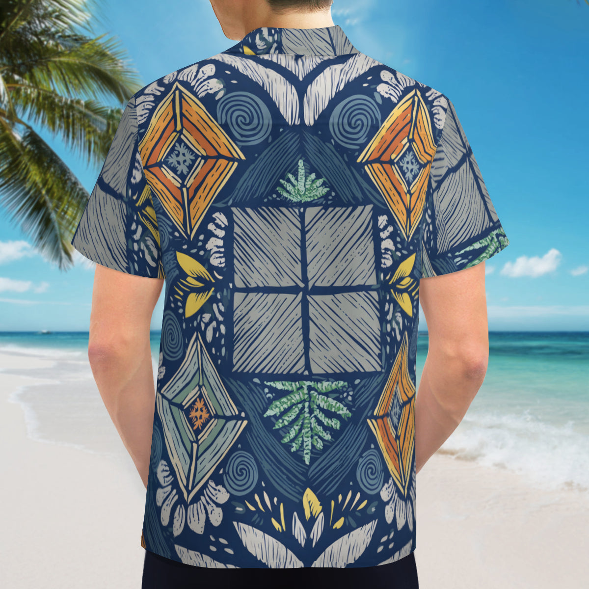 Abstract Denim Pattern Hawaiian Shirt