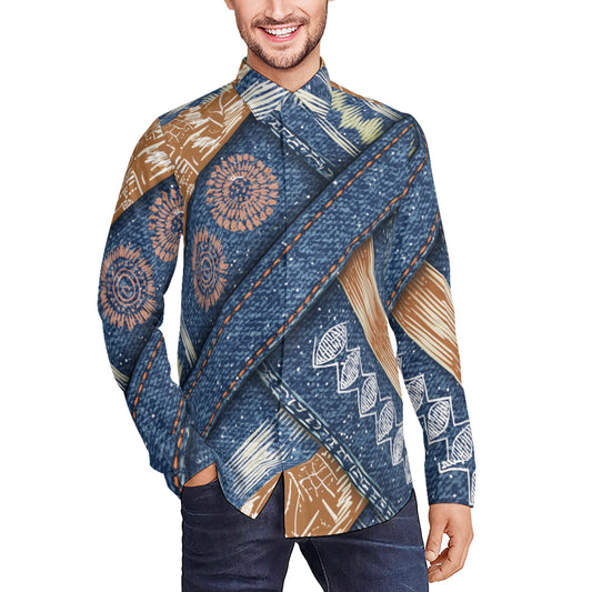 Abstract Pattern Men's Classic Long-Sleeved Shirt