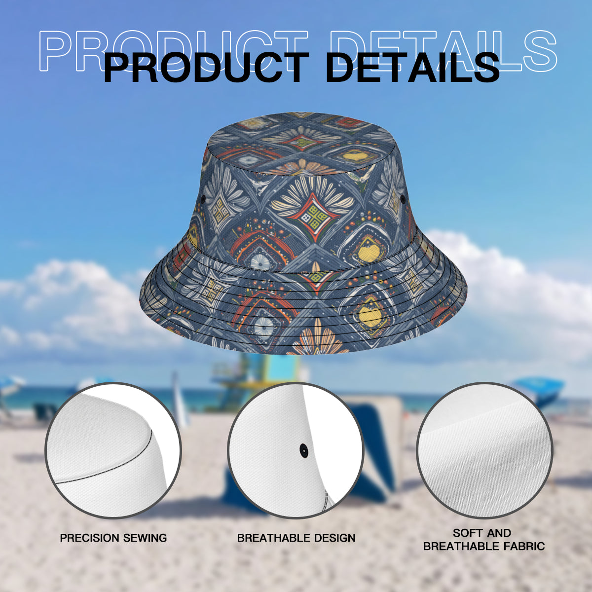 Abstract Pattern Double-Sided Unisex Polyester Bucket Hat