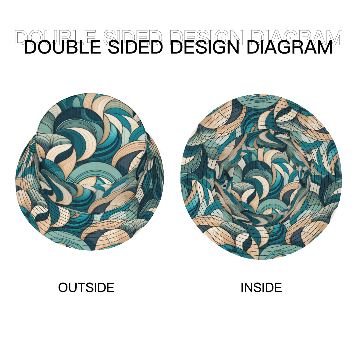 Abstract Pattern Double-Sided Unisex Polyester Bucket Hat