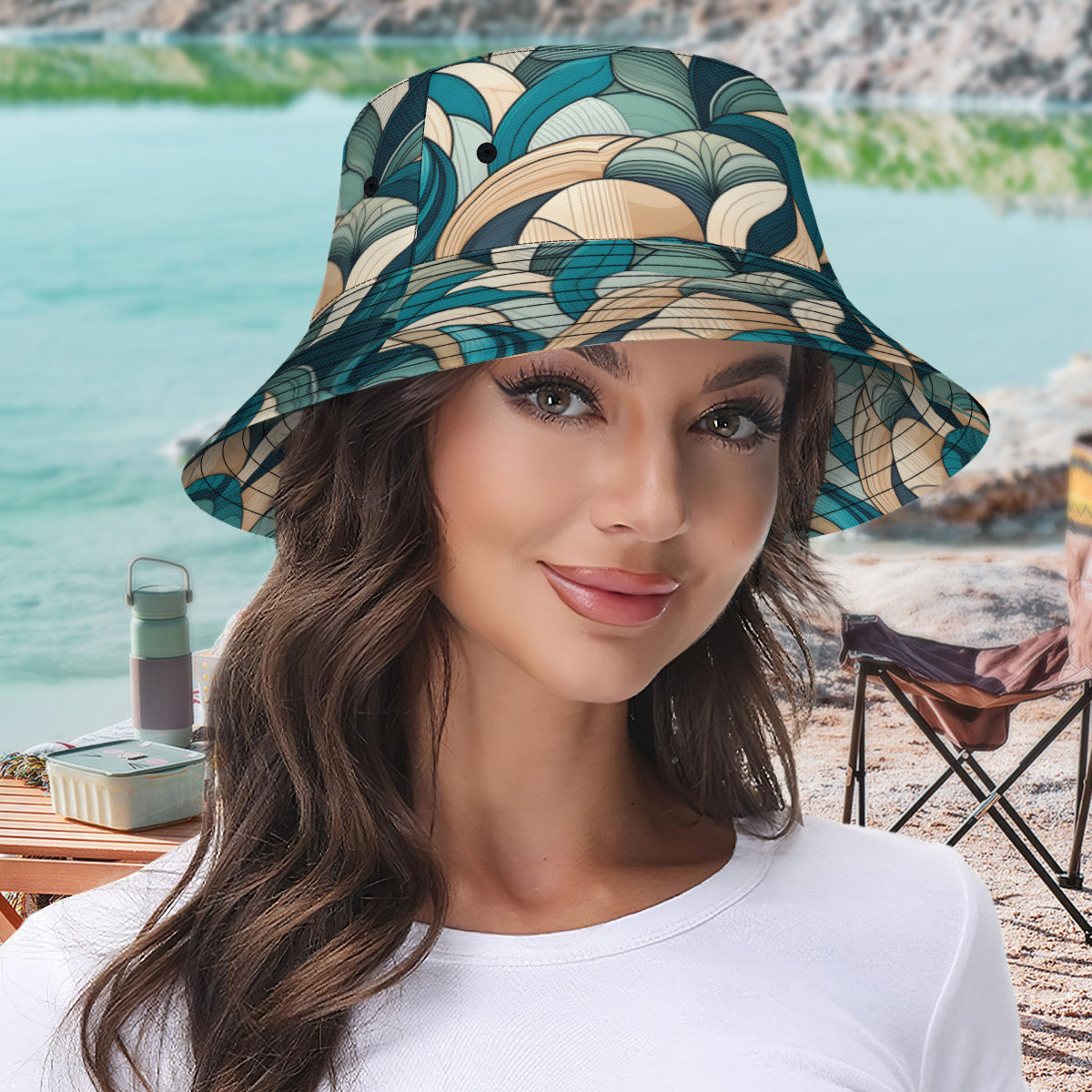 Abstract Pattern Double-Sided Unisex Polyester Bucket Hat