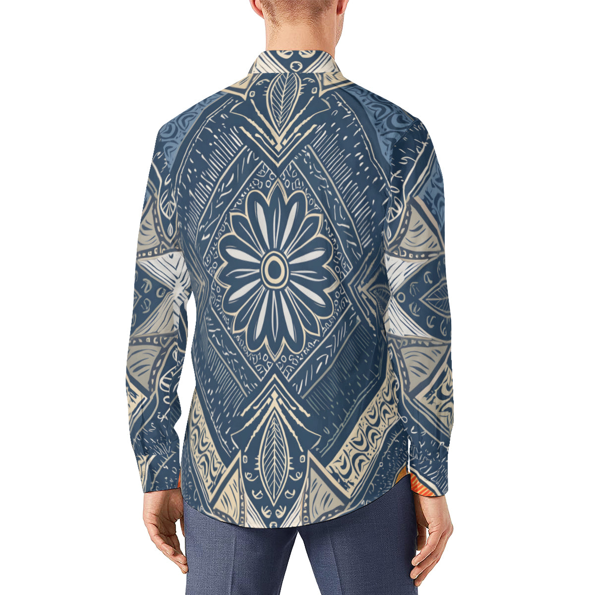 Abstract Pattern Men's Classic Long-Sleeved Shirt