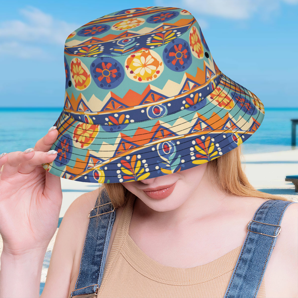 Abstract Pattern Double-Sided Unisex Polyester Bucket Hat