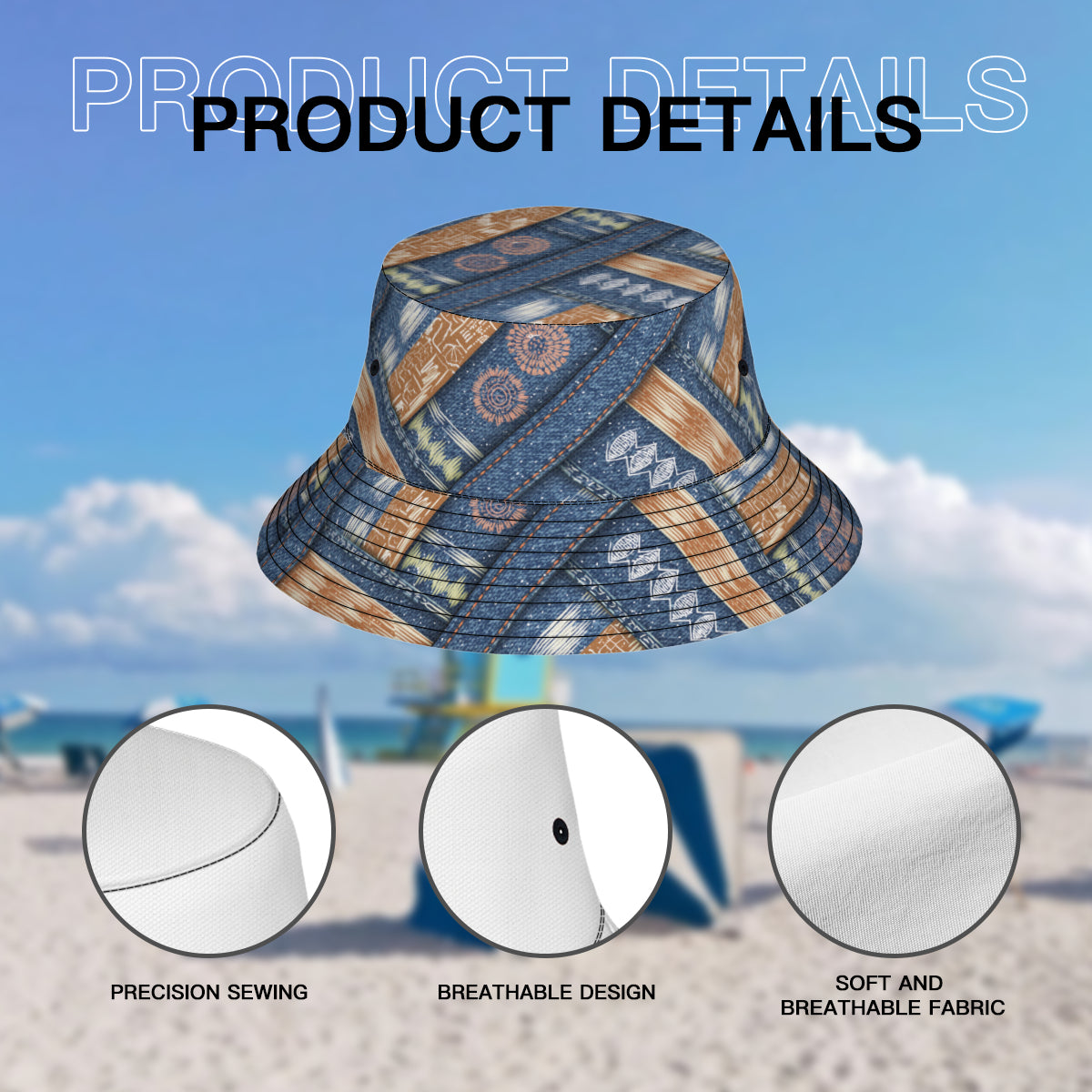 Abstract Pattern  Double-Sided Unisex Polyester Bucket Hat