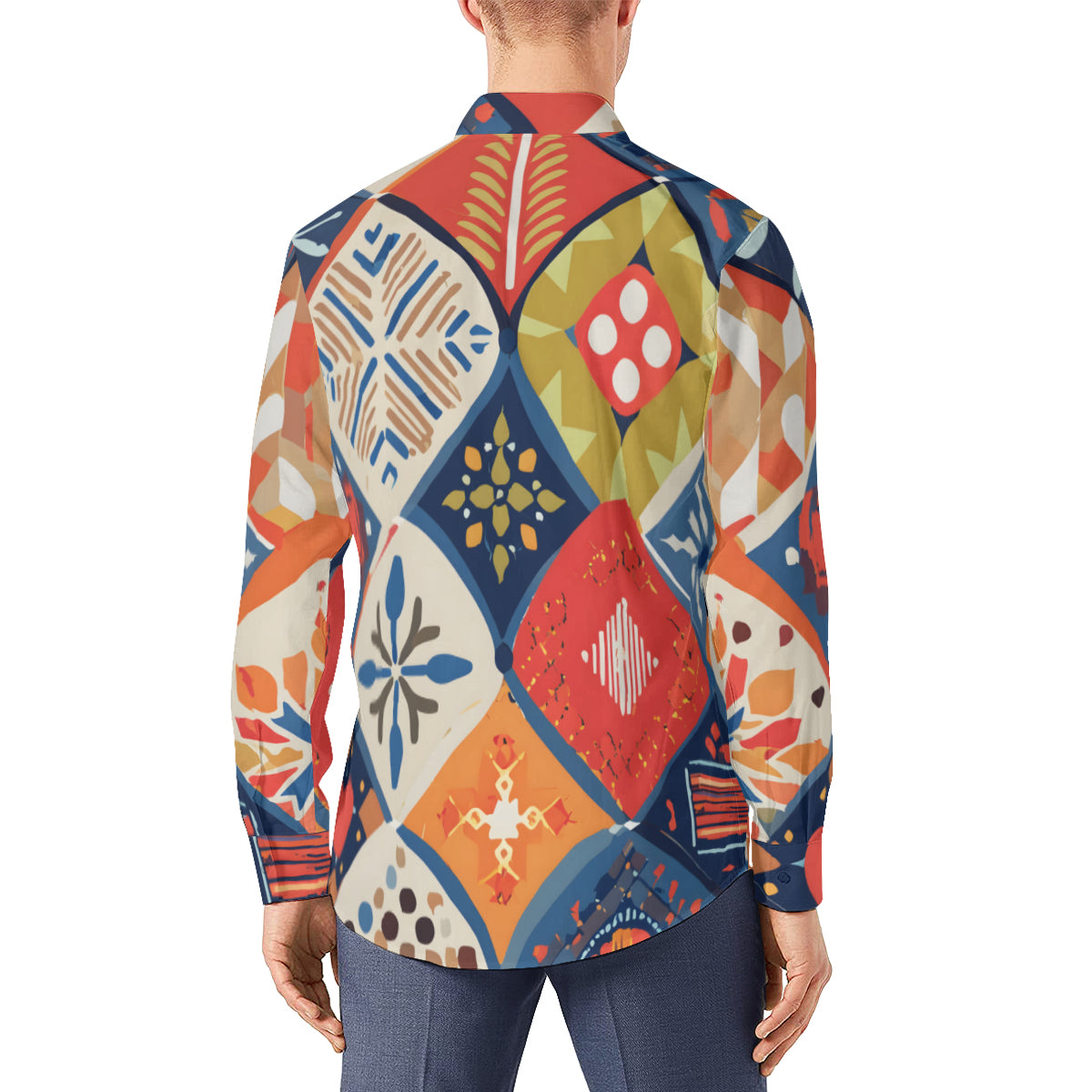 Abstract Pattern Men's Classic Long-Sleeved Shirt