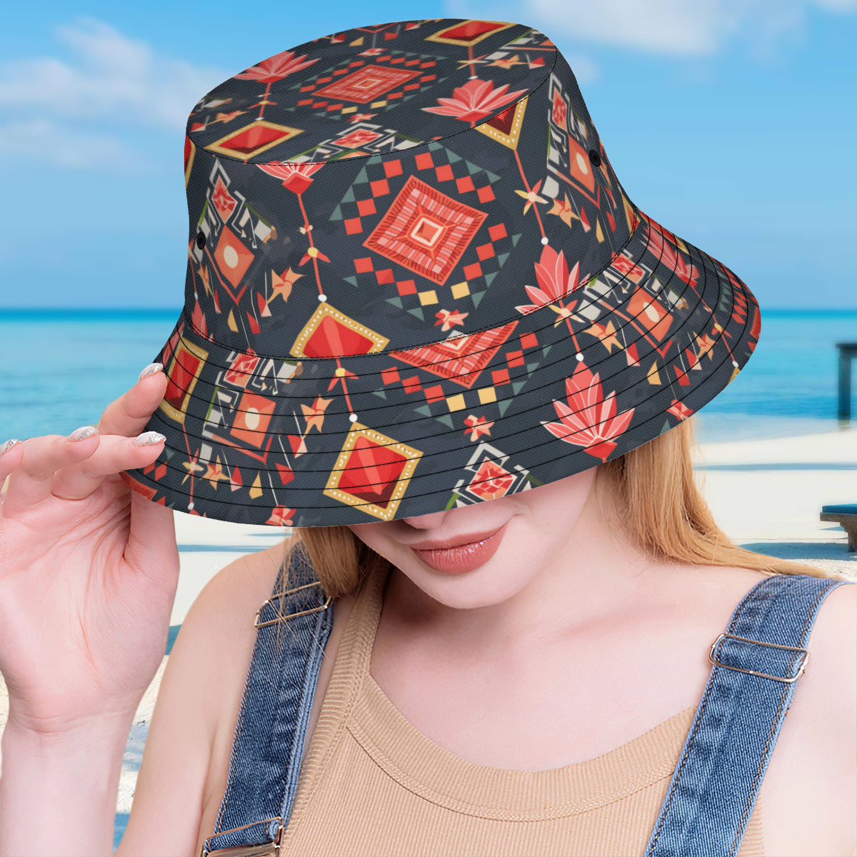 Abstract Pattern Double-Sided Unisex Polyester Bucket Hat