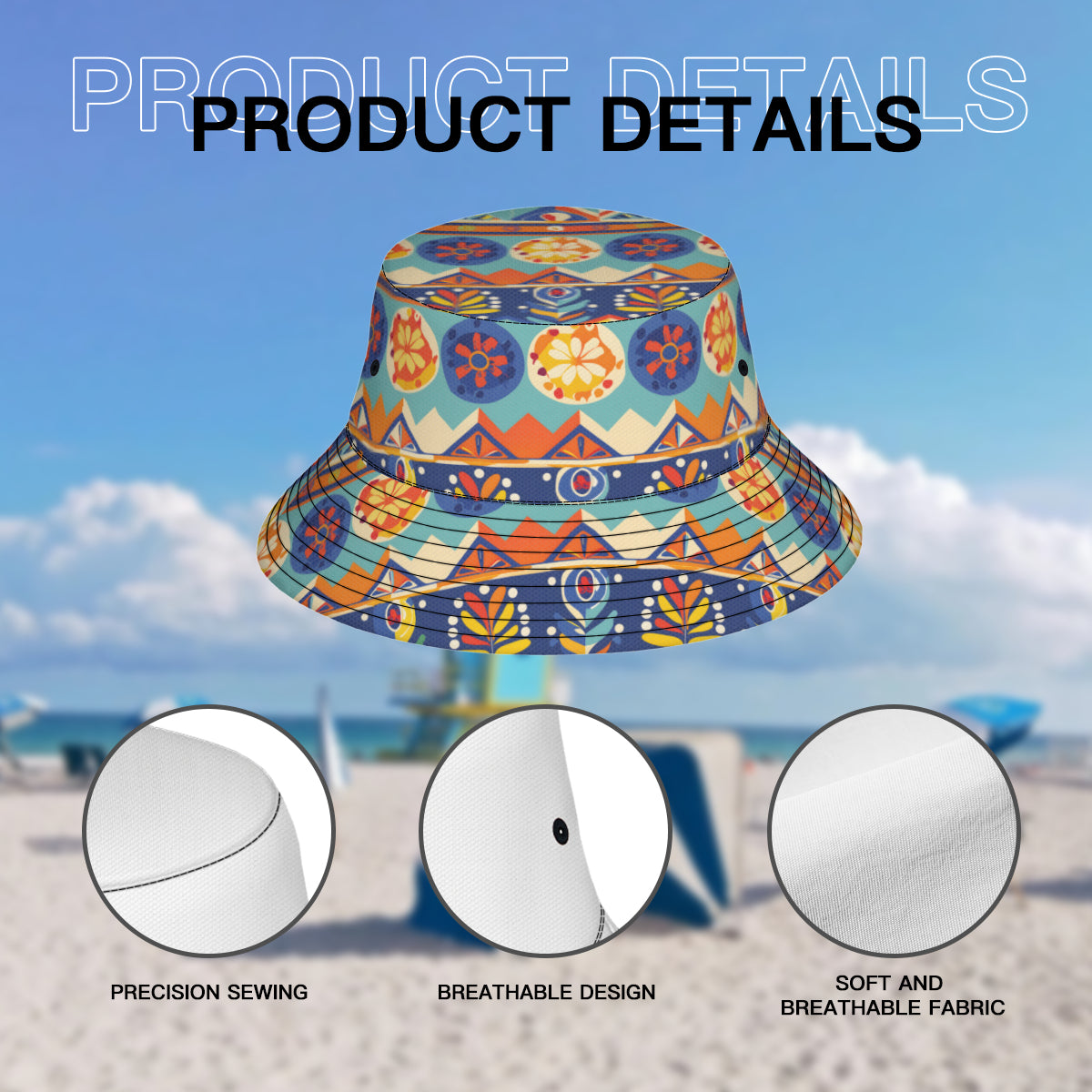 Abstract Pattern Double-Sided Unisex Polyester Bucket Hat