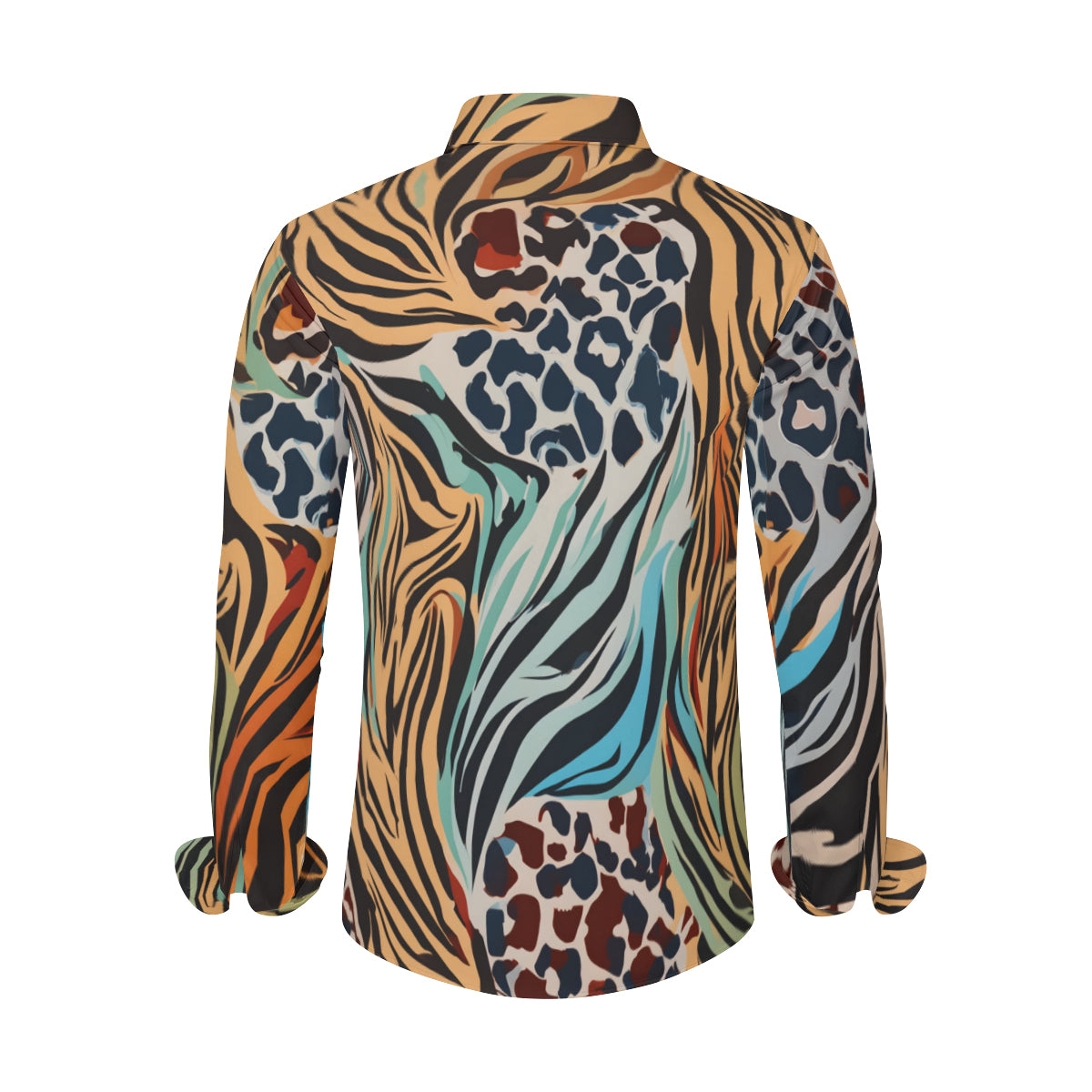 Animal Print Pattern Men's Classic Long-Sleeved Shirt