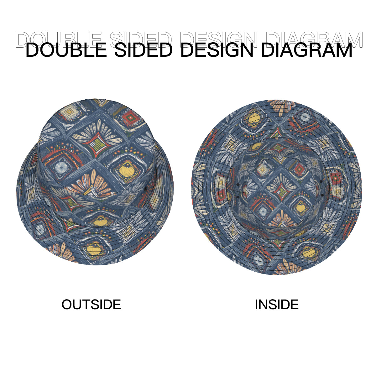 Abstract Pattern Double-Sided Unisex Polyester Bucket Hat