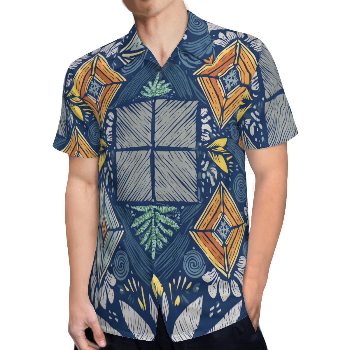 Abstract Denim Pattern Hawaiian Shirt