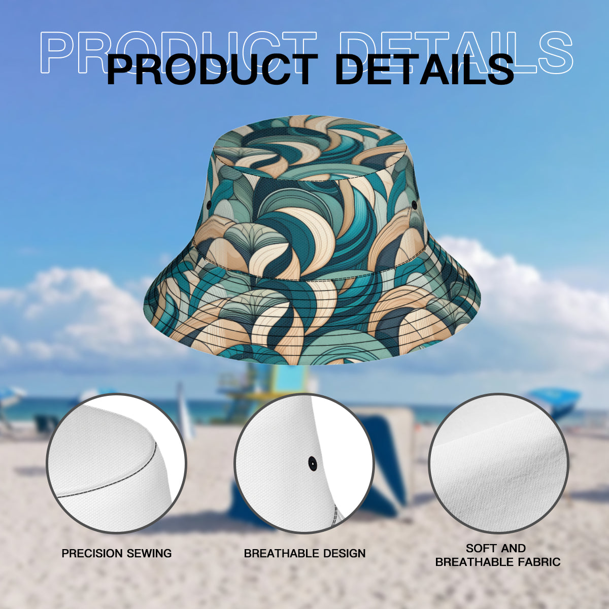 Abstract Pattern Double-Sided Unisex Polyester Bucket Hat