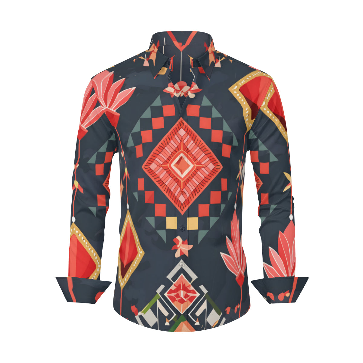 Abstract Pattern Men's Classic Long-Sleeved Shirt