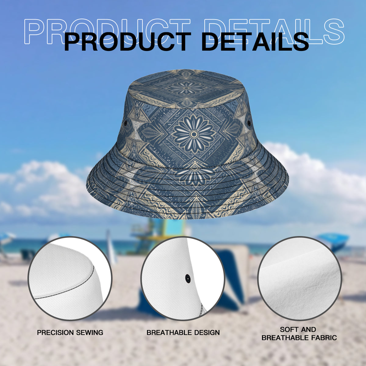 Abstract Pattern Double-Sided Unisex Polyester Bucket Hat