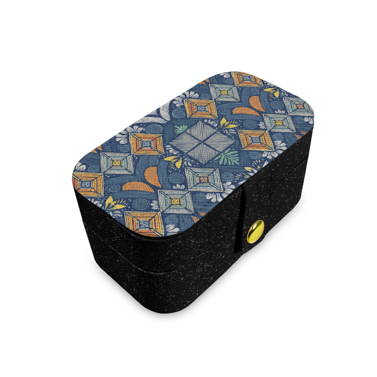 Abstract Denim Pattern Personalized Portable Jewelry Box