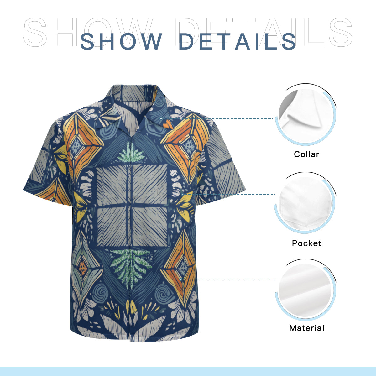 Abstract Denim Pattern Hawaiian Shirt