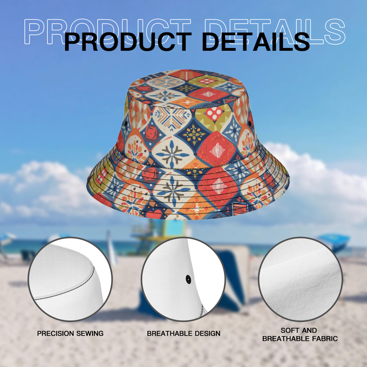 Abstract Pattern Double-Sided Unisex Polyester Bucket Hat