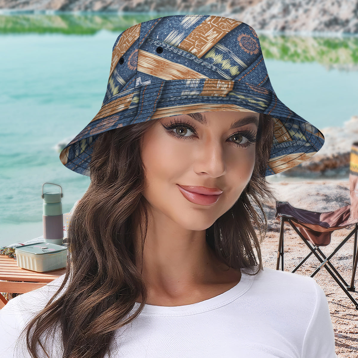 Abstract Pattern  Double-Sided Unisex Polyester Bucket Hat