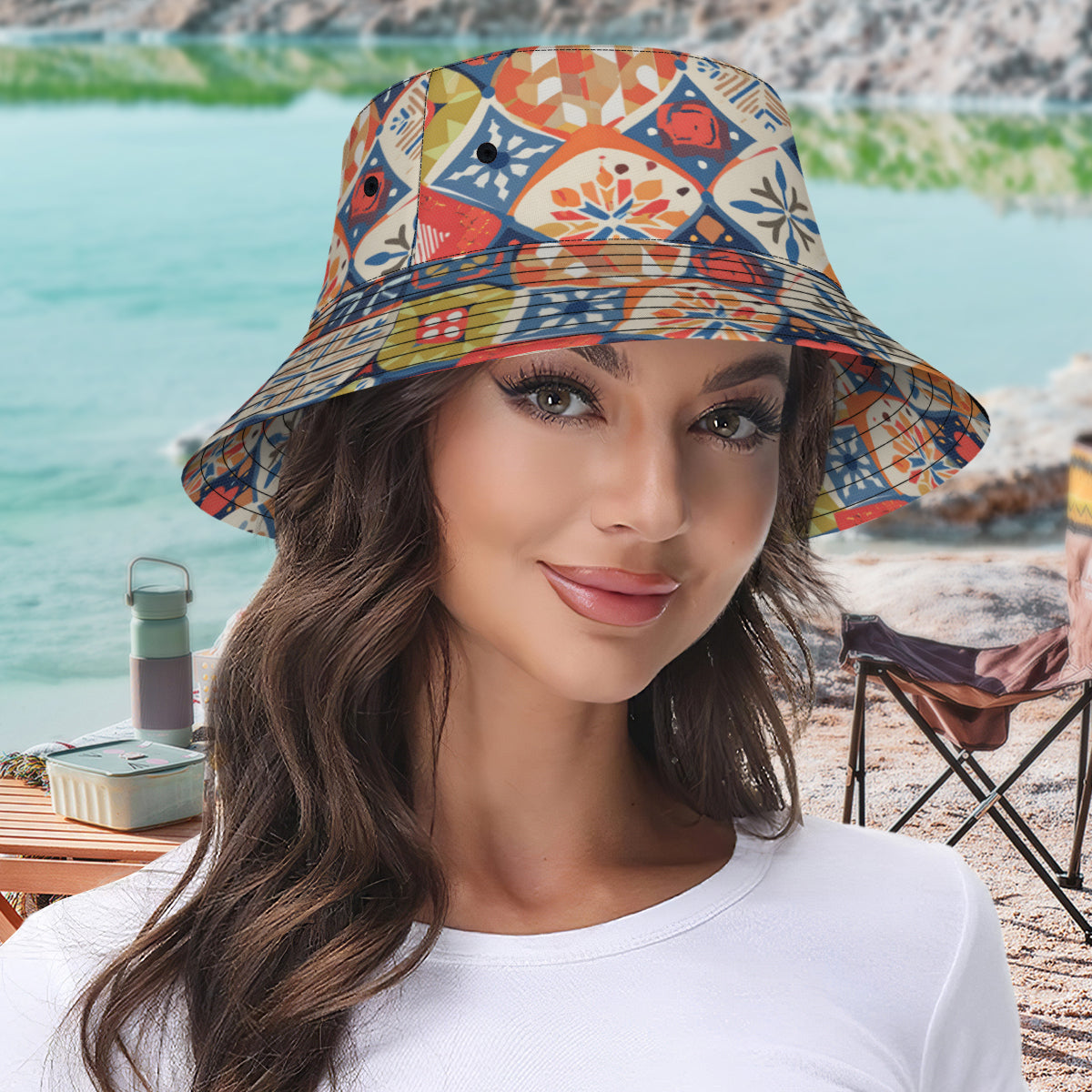 Abstract Pattern Double-Sided Unisex Polyester Bucket Hat