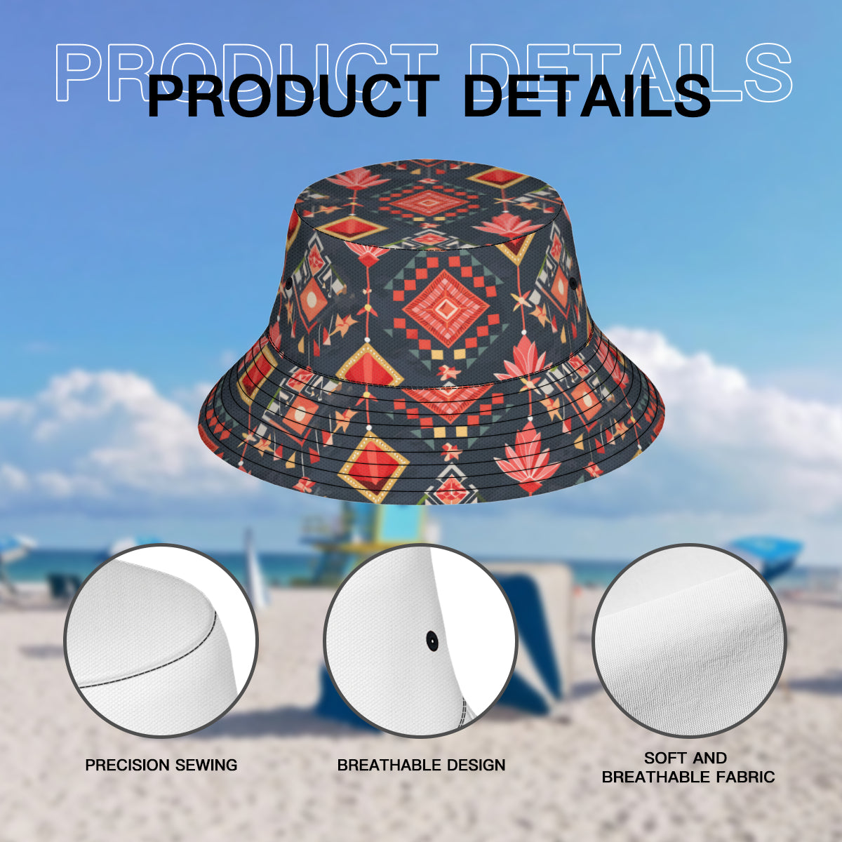 Abstract Pattern Double-Sided Unisex Polyester Bucket Hat