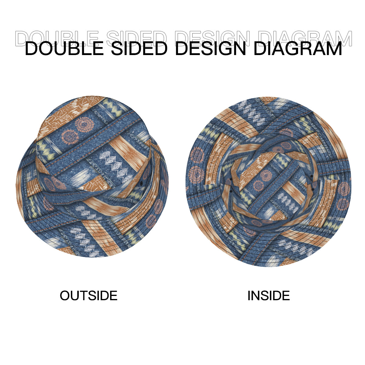 Abstract Pattern  Double-Sided Unisex Polyester Bucket Hat