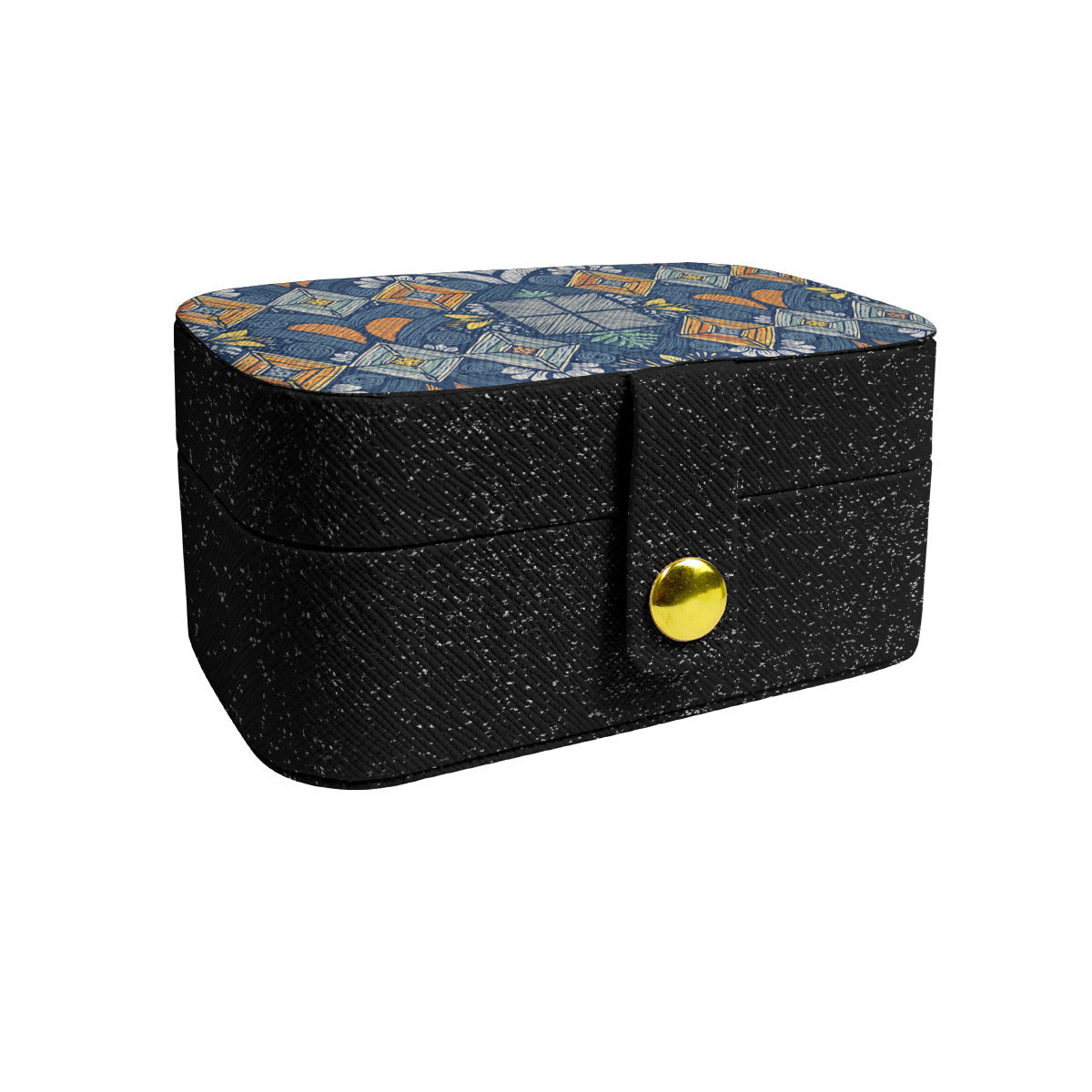 Abstract Denim Pattern Personalized Portable Jewelry Box