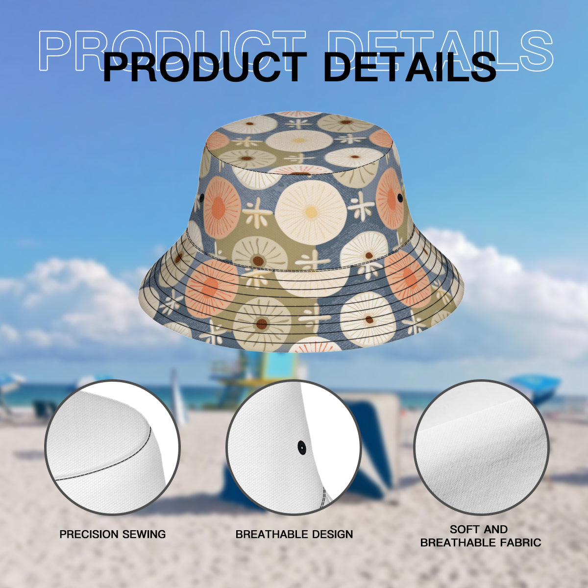 Abstract Pattern Double-Sided Unisex Polyester Bucket Hat