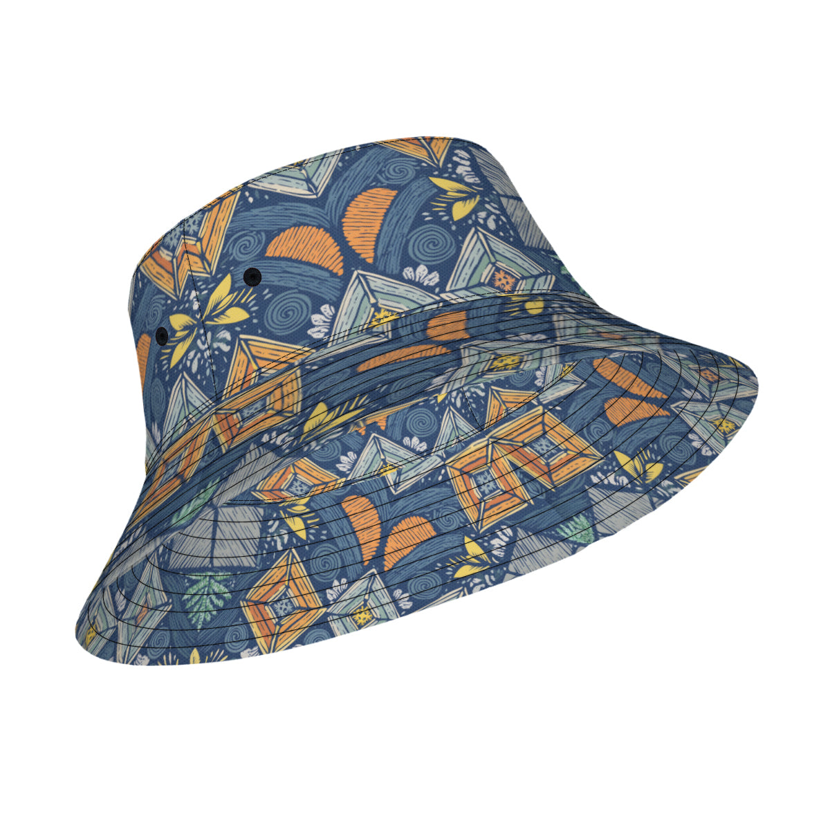 Abstract Denim Pattern  Double-Sided Unisex Polyester Bucket Hat