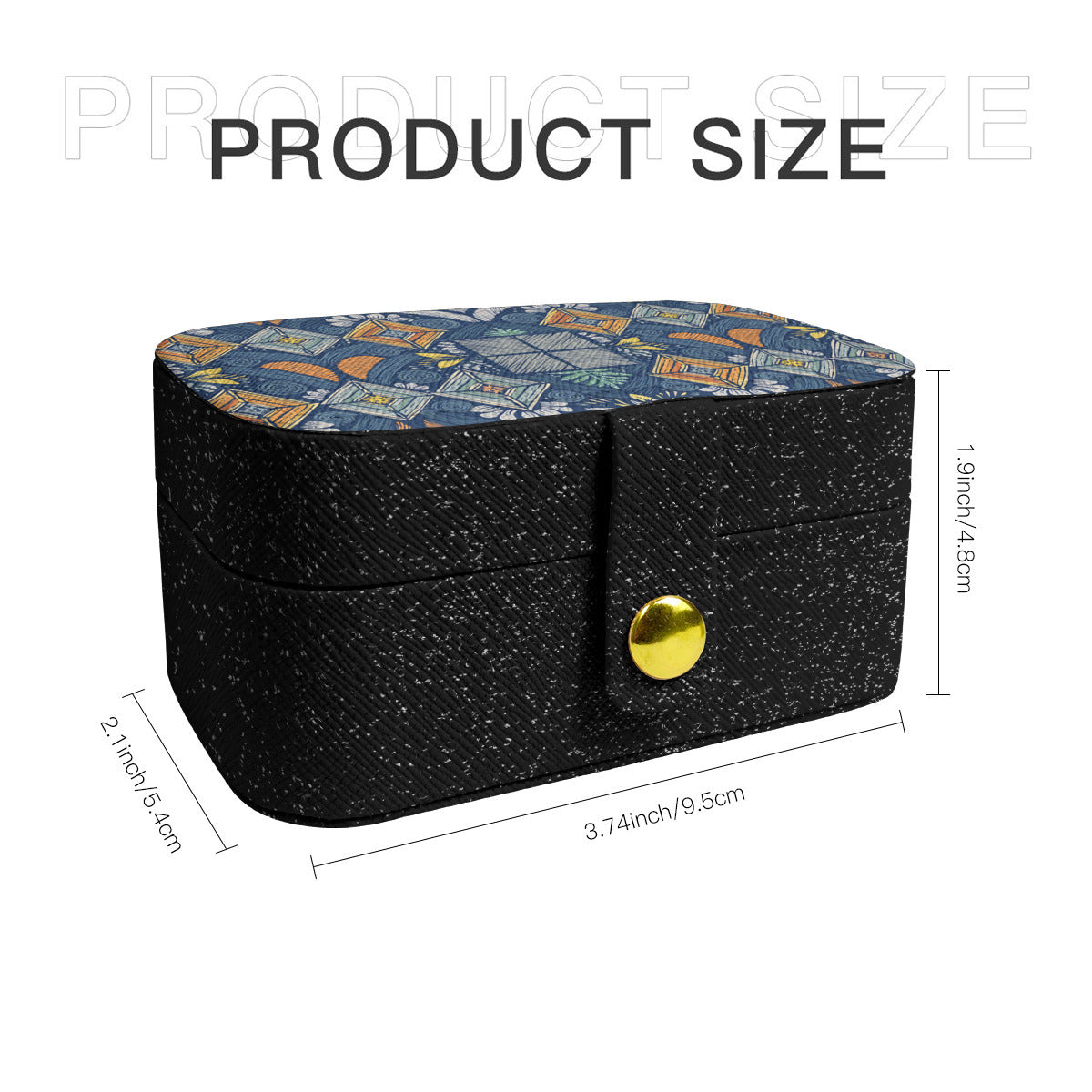 Abstract Denim Pattern Personalized Portable Jewelry Box