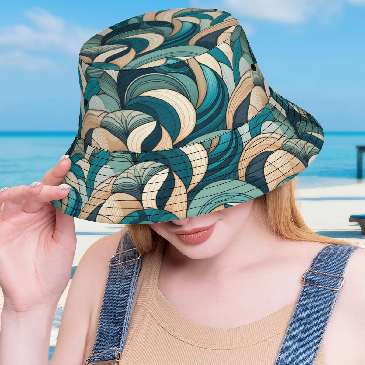 Abstract Pattern Double-Sided Unisex Polyester Bucket Hat