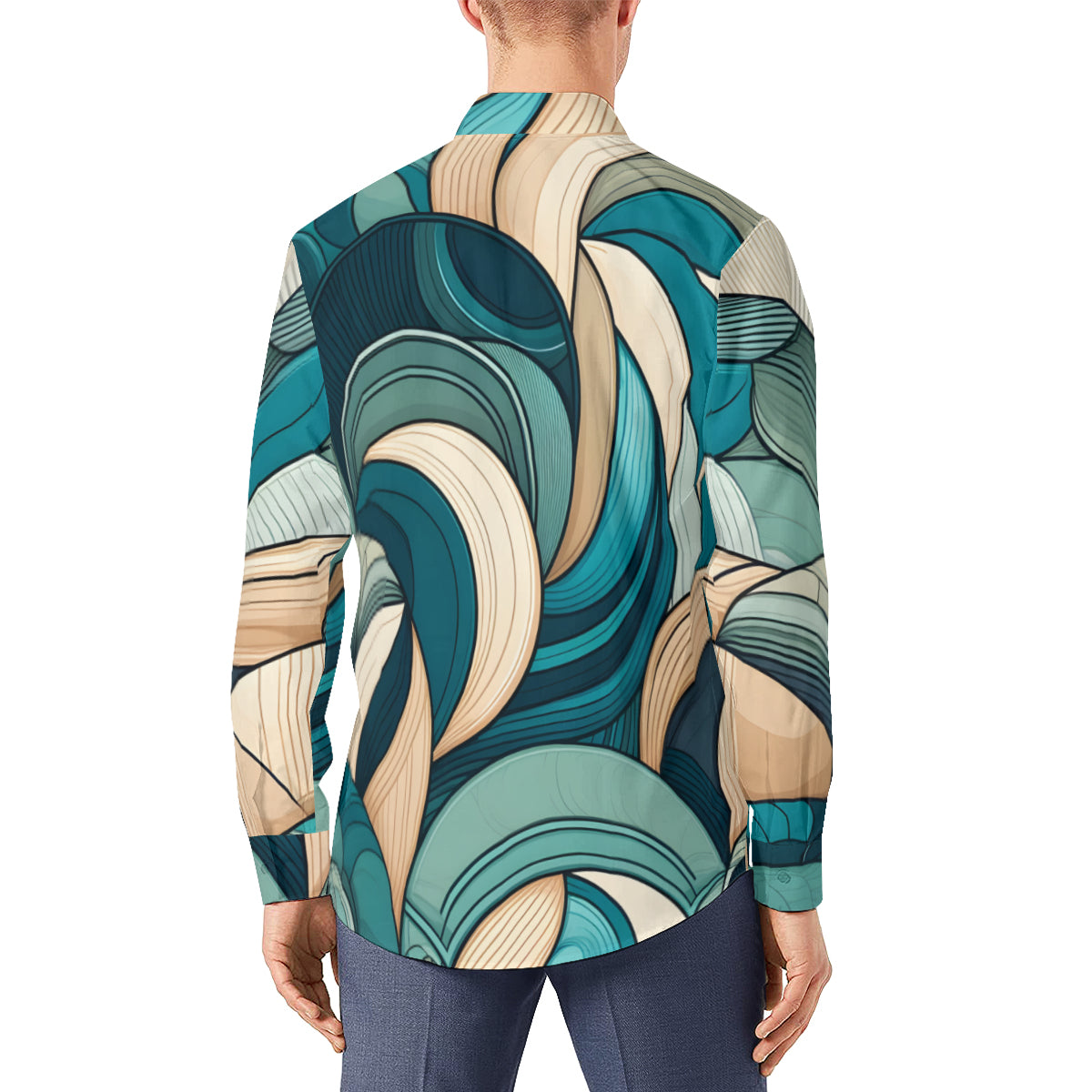 Abstract Pattern Men's Classic Long-Sleeved Shirt