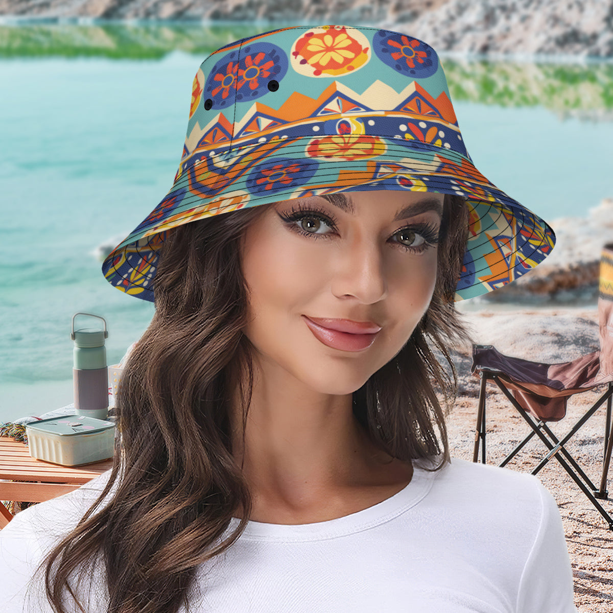 Abstract Pattern Double-Sided Unisex Polyester Bucket Hat