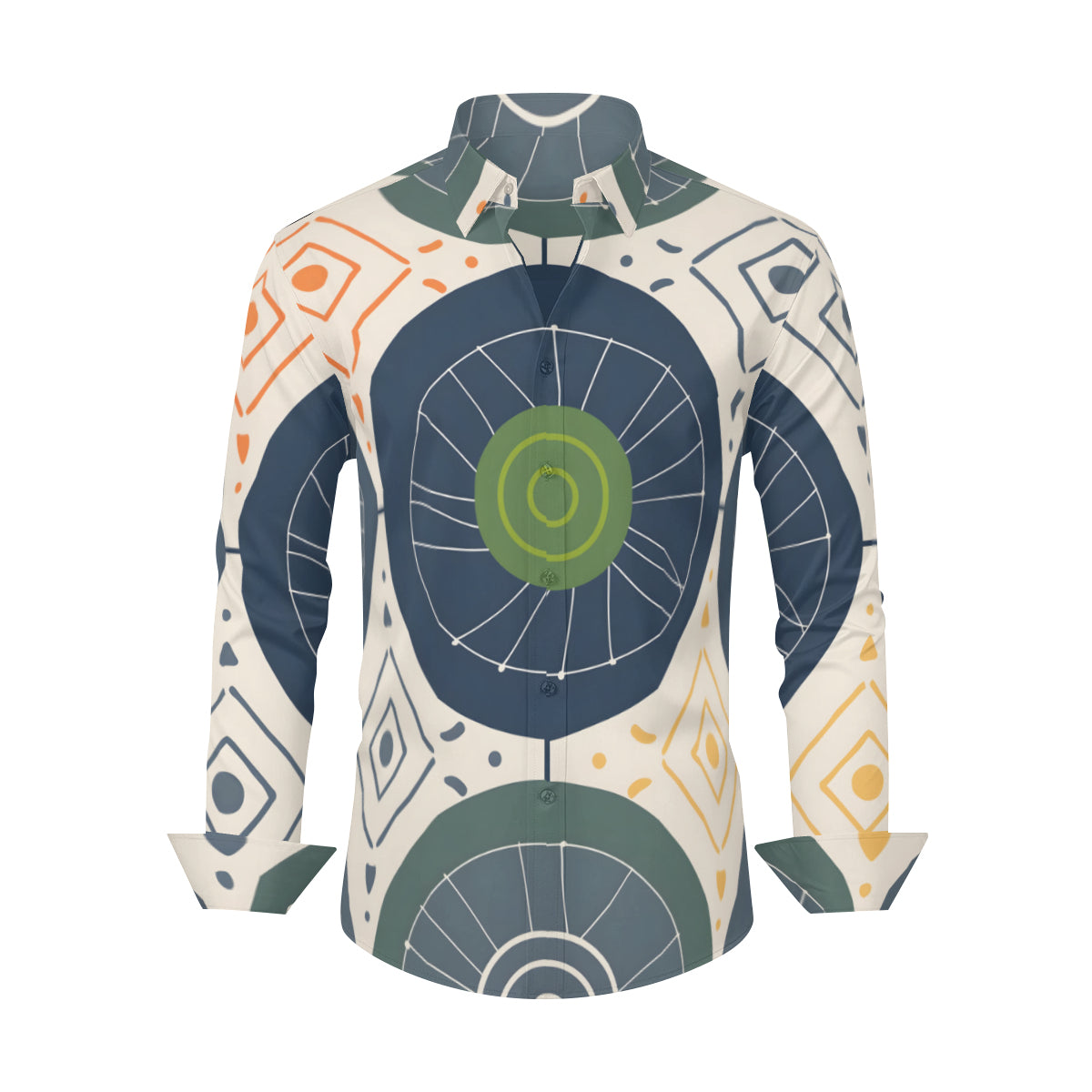 Abstract Denim Pattern Men's Classic Long-Sleeved Shirt